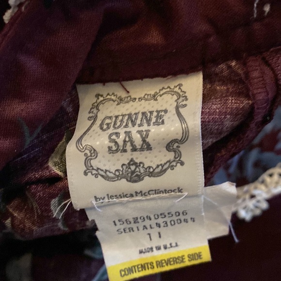 Gunne Sax velvet collar cotton floral dress - Picture 6 of 6